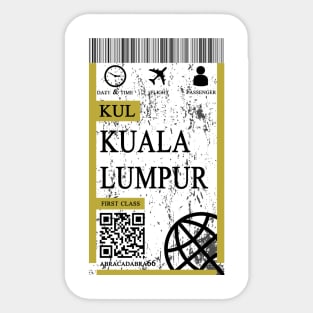 Kuala lumpur flight ticket boarding pass abstract Sticker